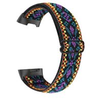 eses Gumiszalag Fitbit Charge 5 és 6-höz - Mintás, lila sárga