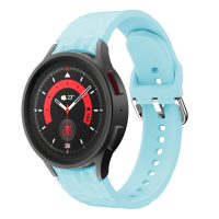 eses Szilikon szíj textúrázott Samsung Galaxy Watch 4, 5, 6, 7 - Világoskék, 20 mm