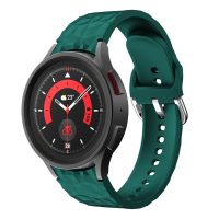 eses Szilikon szíj textúrázott Samsung Galaxy Watch 4, 5, 6, 7 - Sötétzöld, 20 mm