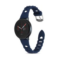 eses Szilikon fonott szíj Samsung Galaxy Watch 4, 5, 6, 7 készülékekhez - Sötétkék 20 mm