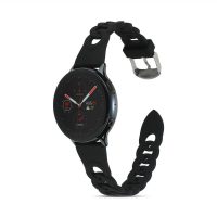 eses Szilikon fonott szíj Samsung Galaxy Watch 4, 5, 6, 7 telefonokhoz - Fekete, 20 mm