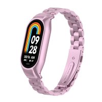 eses Fém szíj Xiaomi Mi Band 8 és 9-hoz - Rózsaszín