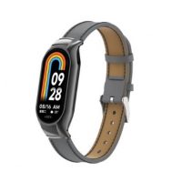 eses Bőr szíj Xiaomi Mi Band 8 és 9-hoz - Szürke