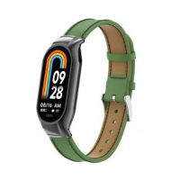 eses Bőr szíj Xiaomi Mi Band 8 és 9-hoz - Zöld