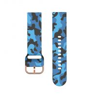 eses Sport szilikon szíj - Camouflage kék, 20 mm