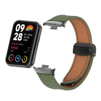 eses Bőrszíj mágneses zárral Xiaomi Redmi Watch 4, Smart Band 8 Pro és 9 Pro órához - Zöld