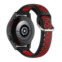 eses Sport szilikon szíj menettel - Fekete és piros, 22 mm