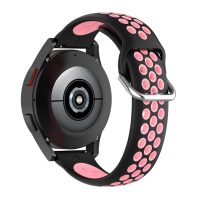 eses Sport szilikon szíj menettel - Fekete és rózsaszín, 22 mm