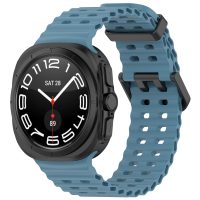 eses Perforált szilikon szíj Samsung Galaxy Watch Ultra 47mm-hez - Kék