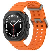 eses Perforált szilikon szíj Samsung Galaxy Watch Ultra 47mm-hez - Narancs