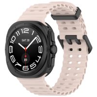 eses Perforált szilikon szíj Samsung Galaxy Watch Ultra 47mm-hez - Rózsaszín