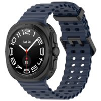 eses Perforált szilikon szíj Samsung Galaxy Watch Ultra 47mm-hez - Sötétkék