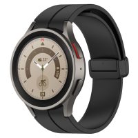 eses Szilikon szíj mágneses csattal Samsung Galaxy Watch 4, 5, 6, 7-höz - Fekete