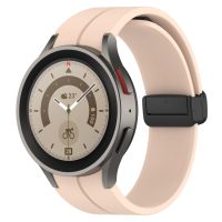 eses Szilikon szíj mágneses csattal Samsung Galaxy Watch 4, 5, 6, 7-höz - Bézs