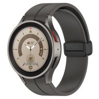 eses Szilikon szíj mágneses csattal Samsung Galaxy Watch 4, 5, 6, 7-höz - Sötét szürke