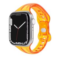 eses szilikon átlátszó szíj Apple Watchhoz - Narancssárga, 38mm, 40mm, 41mm