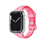 eses átlátszó szilikon szíj Apple Watchhoz - Rózsaszín, 38mm, 40mm, 41mm