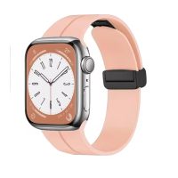 eses szilikon szíj Apple Watchhoz - Mágneses rózsaszín L - 38mm, 40mm, 41mm