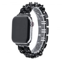 eses Fém átszőtt láncszíj Apple Watchhoz - Fekete 42mm, 44mm, 45mm, 49mm