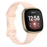 eses Szilikon szíj Fitbit Versa 3 és 4, Sense 1 és 2 - S méret, világos rózsaszín