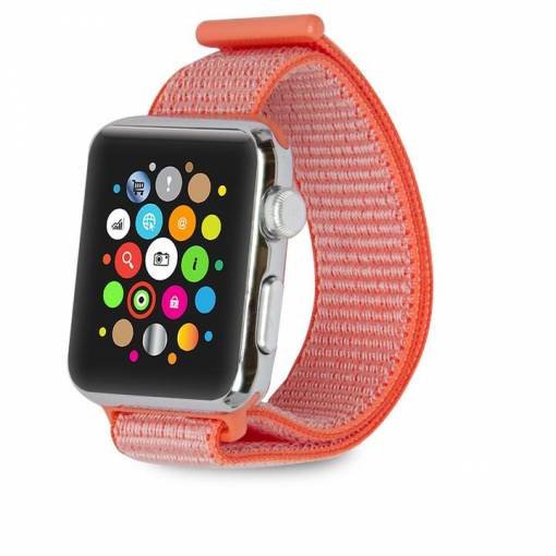 Foto - eses Nylon szíj Apple Watchhoz - Narancsvörös 42mm, 44mm, 45mm, 49mm