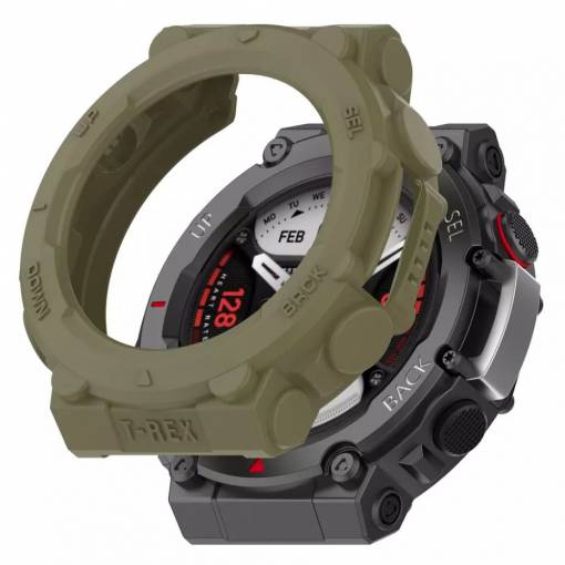 Foto - Szilikon keret Amazfit T-Rex 2-höz - Khaki