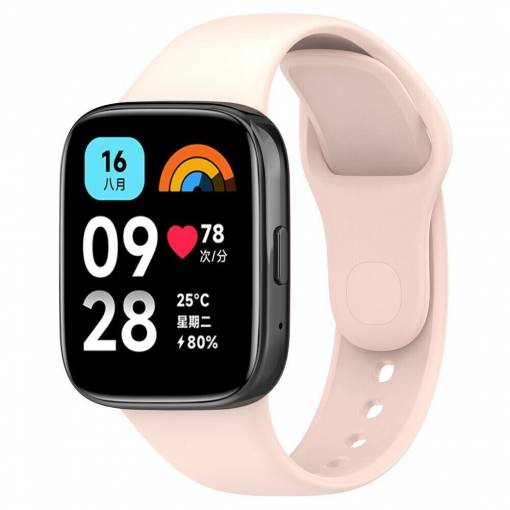 Foto - eses Szilikon szíj Xiaomi Redmi Watch 3 Active-hoz - Bézs rózsaszín