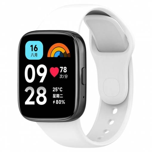 Foto - eses Szilikon szíj a Xiaomi Redmi Watch 3 Active-hoz - Fehér