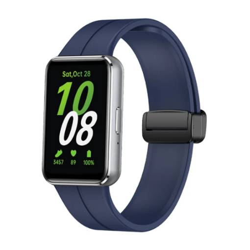 Foto - eses Szilikon szíj mágneses csattal Samsung Galaxy Fit 3-höz - Kék