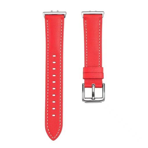 Foto - eses Bőr szíj Samsung Galaxy Fit 3-höz - Red