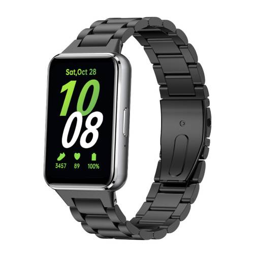 Foto - eses Fém szíj Samsung Galaxy Fit 3-höz - Fekete