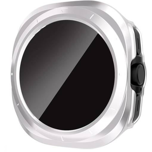 Foto - Védőborítás színezett üveggel a Samsung Galaxy Watch Ultra 47mm készülékhez - Fehér