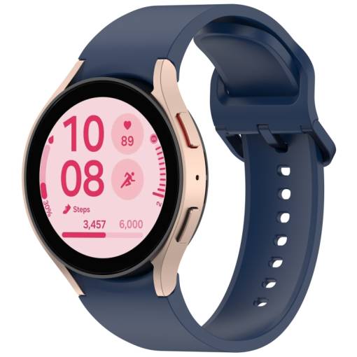 Foto - eses Szilikon szíj Samsung Galaxy Watch 4, 5, 6, 7, FE hoz - Sötétkék, OneClick