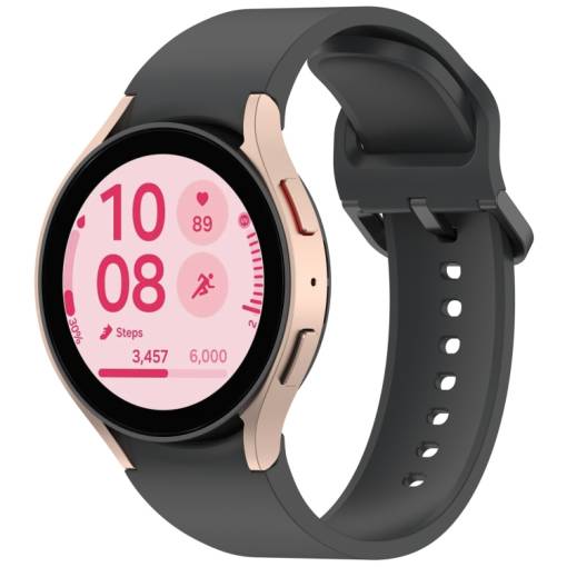 Foto - eses Szilikon szíj Samsung Galaxy Watch 4, 5, 6, 7, FE hoz - Sötét szürke, OneClick