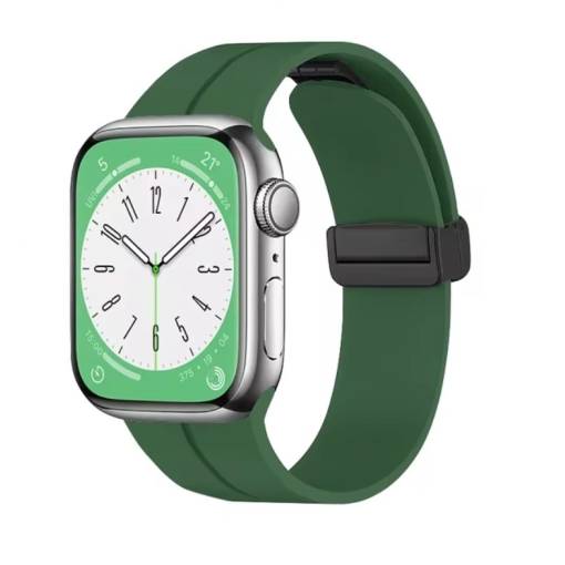 Foto - eses szilikon szíj Apple Watchhoz - Mágneses zöld L - 38mm, 40mm, 41mm