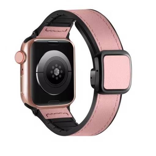 Foto - eses sport bőrszíj Apple Watchhoz - rózsaszín 42mm, 44mm, 45mm, 49mm