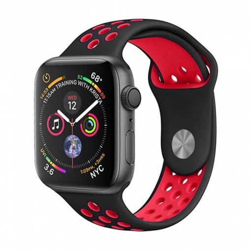 Foto - eses Szilikon szíj Apple Watchhoz - Fekete piros, S, M, L - 42mm, 44mm, 45mm, 49mm